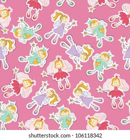 Seamless pattern with fairy