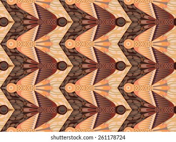 Seamless pattern with fairy birds 