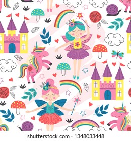 motif harmonieux de personnages de fées - illustration vectorielle, eps