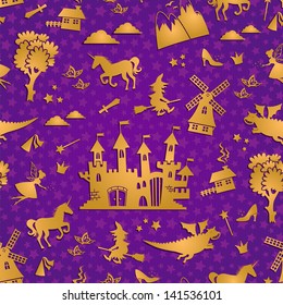 seamless pattern with fairytale symbols