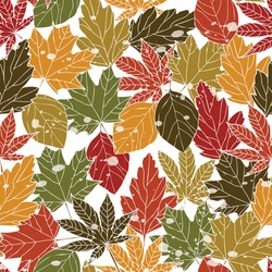 Seamless Pattern With Fall Leaf, Abstract Leaf Texture With Watercolor Splash Design, Great For Wallpaper, Fabric, Bookscraping.