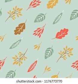 seamless pattern, fall leaves