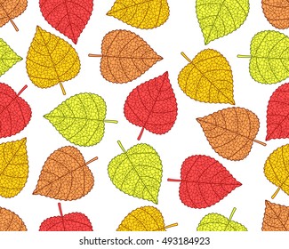 Seamless pattern of the fall leaves