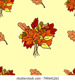 Seamless pattern of Fall leaves