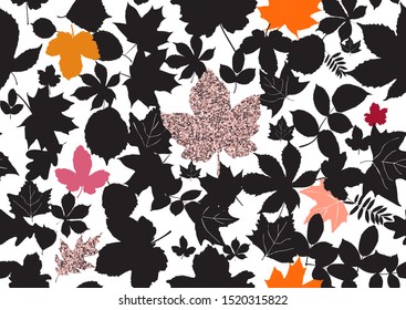 Seamless pattern with fall maple leaves. Vector illustration. Pattern in swatches panel