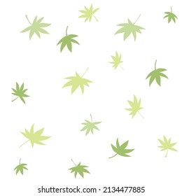 Seamless pattern with fallen leaves. Green leaves. Simple.