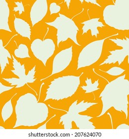 Seamless pattern with falling leaves. Autumn background. Vector illustration