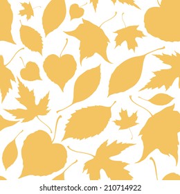 Seamless pattern with falling leaves. Autumn background. Vector illustration