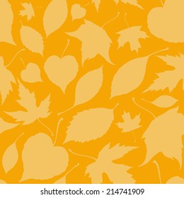 Seamless pattern with falling leaves. Autumn background. Vector illustration