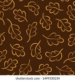 Seamless pattern with falling leaves for fabric, wallpaper, textile, greeting card, gift box, web design.