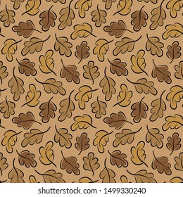 Seamless pattern with falling leaves for fabric, wallpaper, textile, greeting card, gift box, web design.