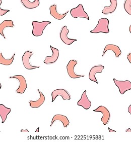 Seamless pattern falling rose petals, sakura. Confetti, cosmetics, beautiful floral background. Women's premium magic pattern.