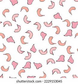 Seamless pattern falling rose petals, sakura. Confetti, cosmetics, beautiful floral background. Women's premium magic pattern.