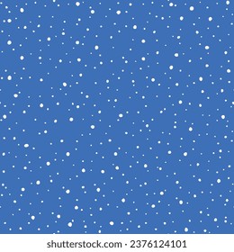 Seamless pattern, falling snow, shapeless circles and dots of different sizes