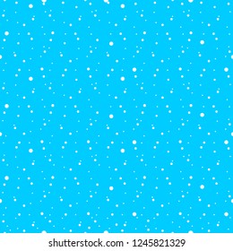 Seamless pattern with falling snow or snowflakes on transparent background. vector. Blue