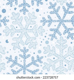  seamless pattern with falling snowflakes