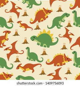 Seamless pattern familly of dino
