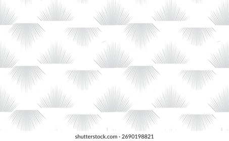 Nahtloses Muster mit Fächer Palmblatt Form Ornament. Stilvolle abstrakte geometrische Linien Textur für Web-, Business- und Stoffdesign