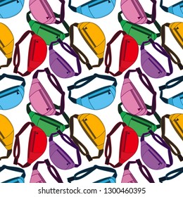 Seamless Pattern With Fanny Pack