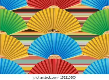 seamless pattern with fans