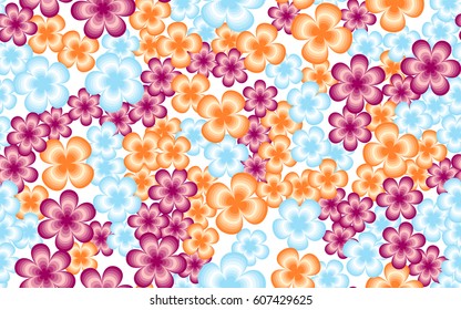 Seamless pattern. Fantastic flowers. Random order. Chaos of color.