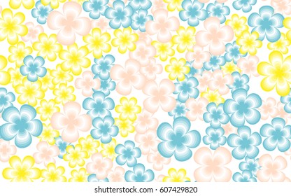 Seamless pattern. Fantastic flowers. Random order. Chaos of color.