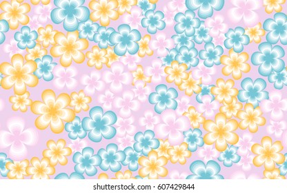 Seamless pattern. Fantastic flowers. Random order. Chaos of color.