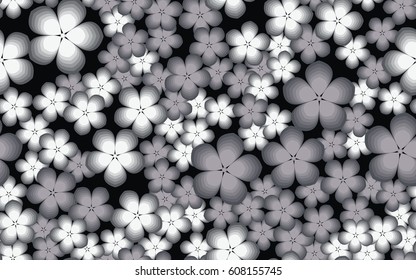 Seamless pattern. Fantastic flowers. Random order. 