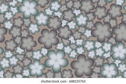 Seamless pattern. Fantastic flowers. Random order. 