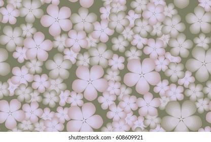 Seamless pattern. Fantastic flowers. Random order. 