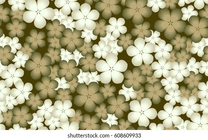 Seamless pattern. Fantastic flowers. Random order. 