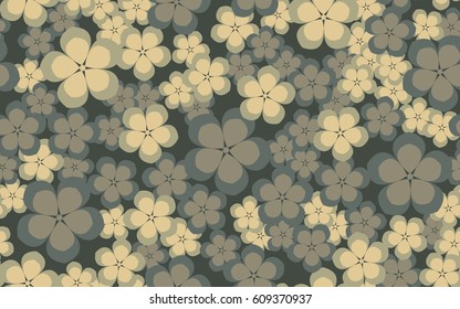 Seamless pattern. Fantastic flowers. Random order. 