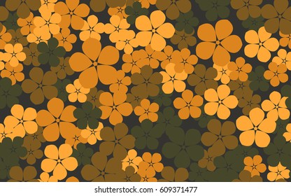 Seamless pattern. Fantastic flowers. Random order. 