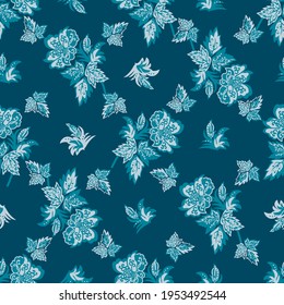 seamless pattern with fantastic flowers, vector design for paper, fabric and other surfaces