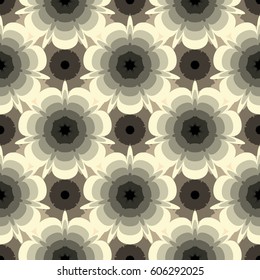 Seamless pattern. Fantastic golden flowers.