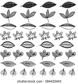 Seamless pattern with fantastic leaves
