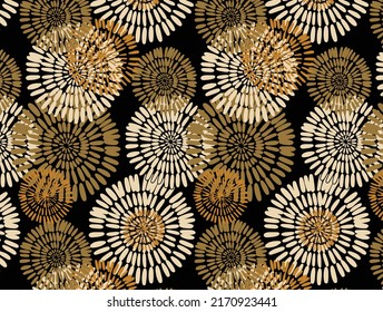 Seamless pattern. Fantastic star flowers. Trendy textiles. Wallpaper for children. Flat. Cartoon.