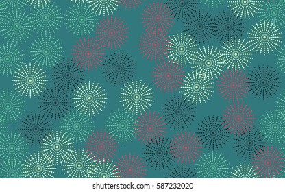 Seamless pattern. Fantastic star flowers. Trendy textiles. Wallpaper for children. Flat. Cartoon.