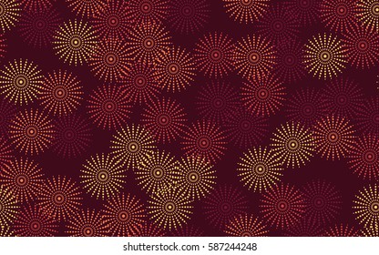 Seamless pattern. Fantastic star flowers. Trendy textiles. Wallpaper for children. Flat. Cartoon.