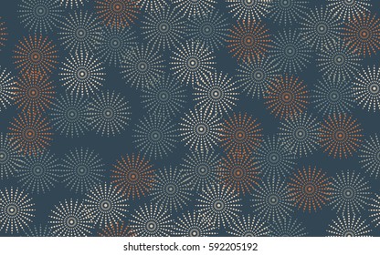 Seamless pattern. Fantastic star flowers. Trendy textiles. Wallpaper for children. Flat. Cartoon.