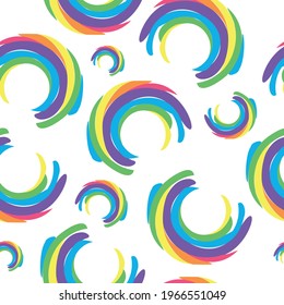 Patrón sin foco con fantasía de formas coloreadas. Decoración ideal para imprimir sobre superficies grandes de papel o textiles.