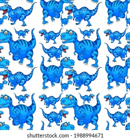 Seamless pattern with fantasy dinosaurs cartoon illustration