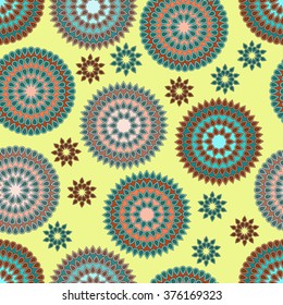 seamless pattern of fantasy flowers