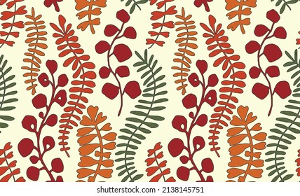 Seamless pattern with fantasy flowers, ethnic rotary repeat fabric and tile design, natural wallpaper, floral decoration curl illustration. Paisley print hand drawn elements.Ukrainian pattern