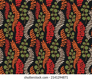 Seamless pattern with fantasy flowers, ethnic rotary repeat fabric and tile design, natural wallpaper, floral decoration curl illustration. Paisley print hand drawn elements.Ukrainian pattern