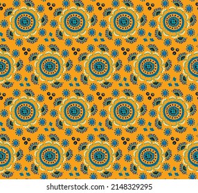 Nahtloses Muster mit Fantasy-Blumen, ethnisch rotierendem, mehrfarbigem Gewebe und Fliesendesign, natürlichen Tapeten, Blumendekoration, kurvenreiche Illustration. Paisley Print handgezeichnet Elemente.Ukrainisches Muster