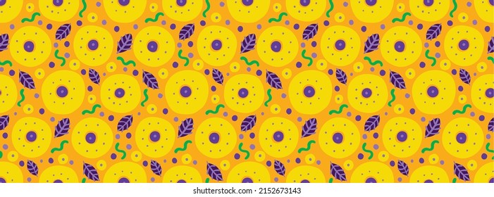 Patrón inmaculado con flores de fantasía, tela repetida étnica y diseño de baldosas, tapicería natural, decoración floral de dibujos curlos. Paisley imprime elementos dibujados a mano. Patrón ucraniano