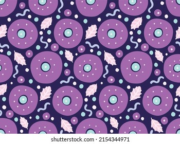Seamless pattern with fantasy flowers, ethnic rotary repeat fabric and tile design, natural wallpaper, floral decoration curl illustration. Paisley print hand drawn elements.Ukrainian pattern