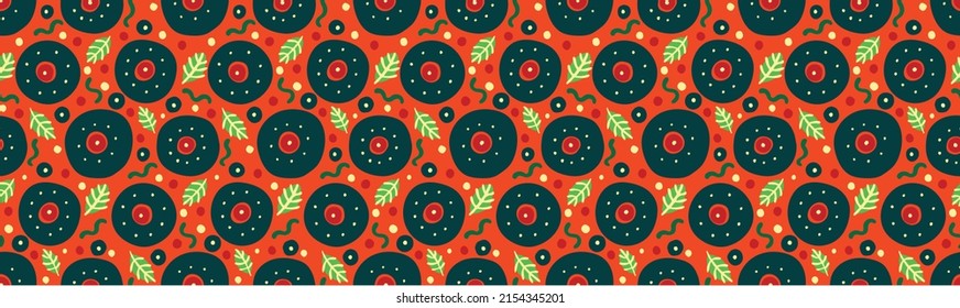 Nahtloses Muster mit Fantasy-Blumen, ethnisch rotierendem, mehrfarbigem Gewebe und Fliesendesign, natürlichen Tapeten, Blumendekoration, kurvenreiche Illustration. Paisley Print handgezeichnet Elemente.Ukrainisches Muster