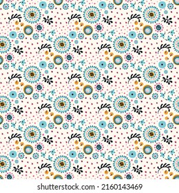 Patrón inmaculado con flores de fantasía, tela repetida étnica y diseño de baldosas, tapicería natural, decoración floral de dibujos curlos. Paisley imprime elementos dibujados a mano. Patrón ucraniano